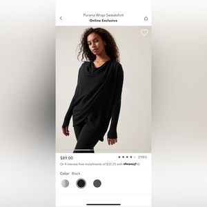 Athleta Purana Wrap Sweatshirt Large